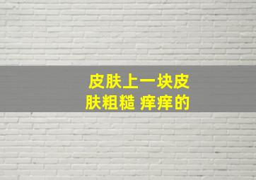 皮肤上一块皮肤粗糙 痒痒的